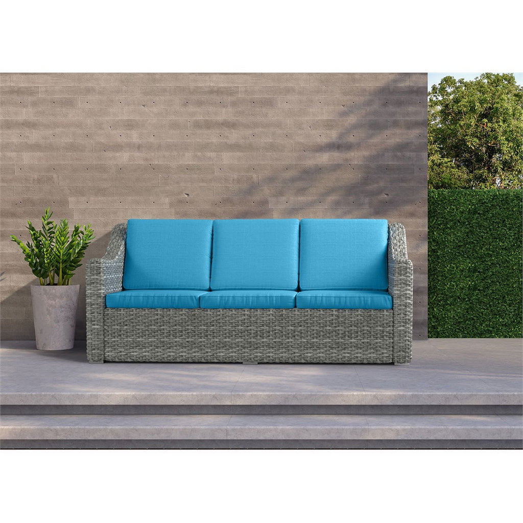 Teal Cast Iron Outdoor Wicker Sofa T765
