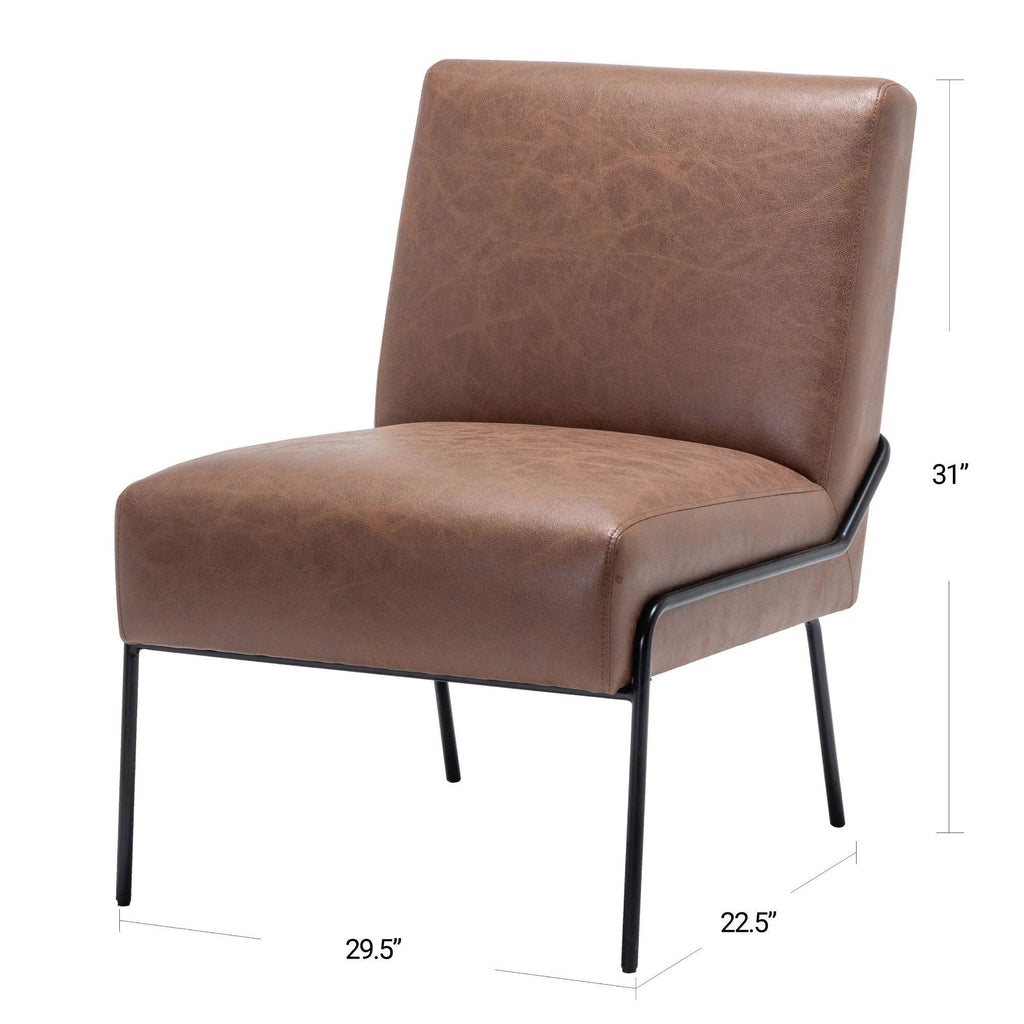 Grey Pintuck Armless Accent Chair N583