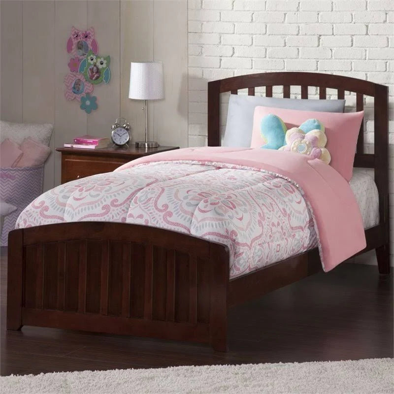 Twin XL Walnut Traditional Bed with Matching Foot Board Z68734