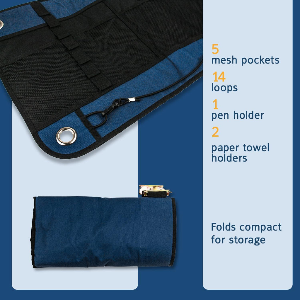 E-Track Hanging Trailer Organizers with Mesh Pockets, 34 in Long x 15 in Tall, 4-Pack O877958
