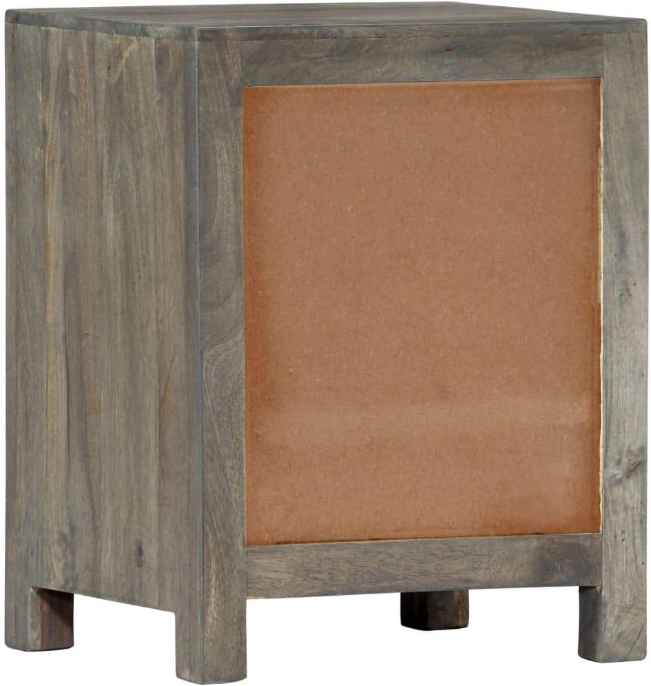 Gray Solid Mango Wood Bedside Cabinet J97472
