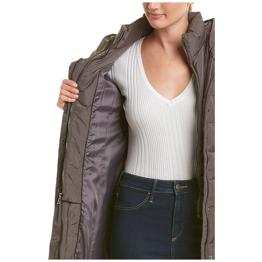 Carbon Hooded Down Puffer Coat L172598