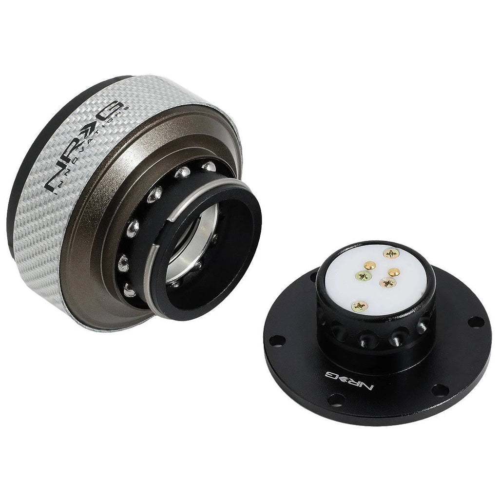 Steering Wheel Quick Release Adapter Black Silver Carbon Fiber T937007