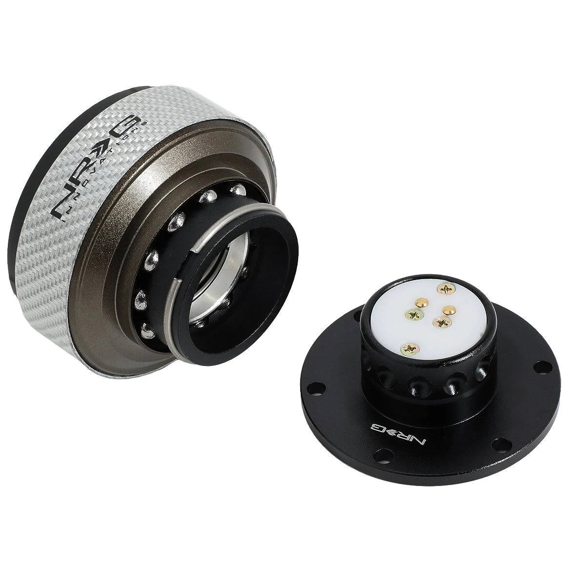 Steering Wheel Quick Release Adapter Black Silver Carbon Fiber T937007