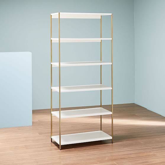 White Wide Bookshelf W6804