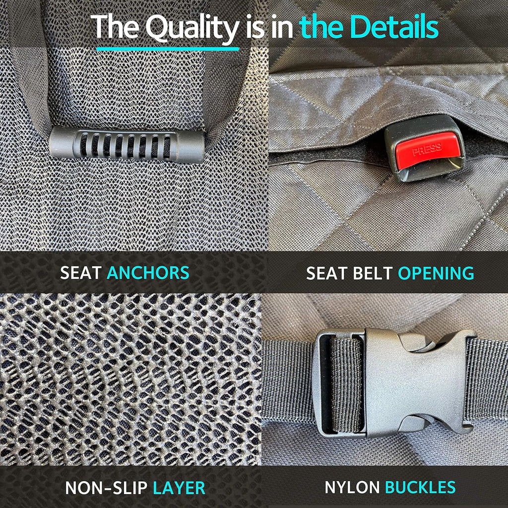 Heavy Duty Waterproof Non Slip Dog Car Seat Cover, Backseat Hammock Protector, Pack of 2 Z46816