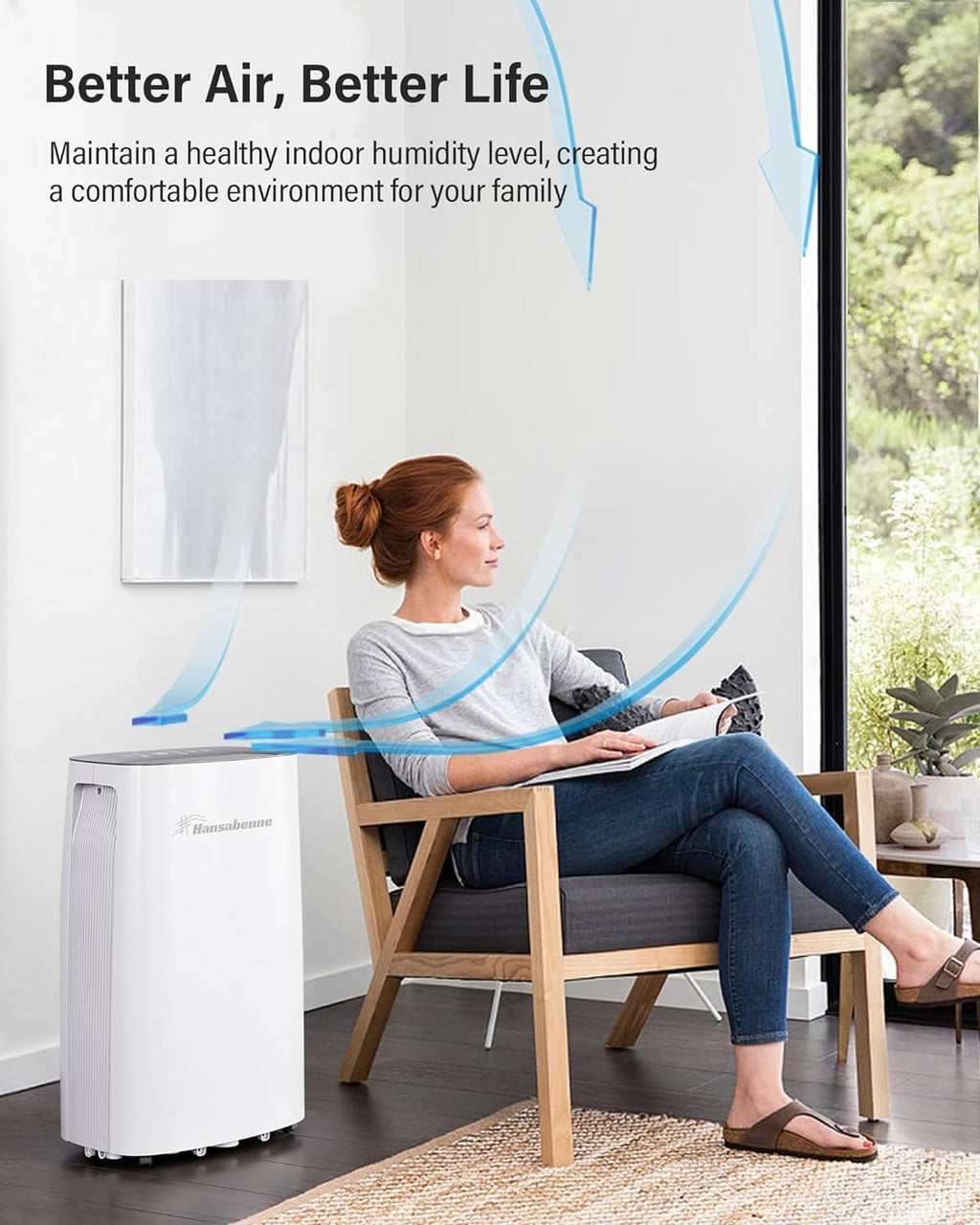 50-Pint Dehumidifier, 4500 Sq. Ft, Quiet, Auto Continuous Drain with Child Lock H91159
