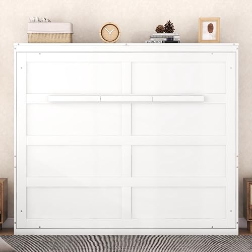 Gray Queen Solid Wood Murphy Cabinet Bed J7874