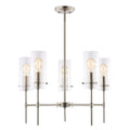 Satin Nickel 5-Light Chandelier Pendant with Clear Glass Shades G9973