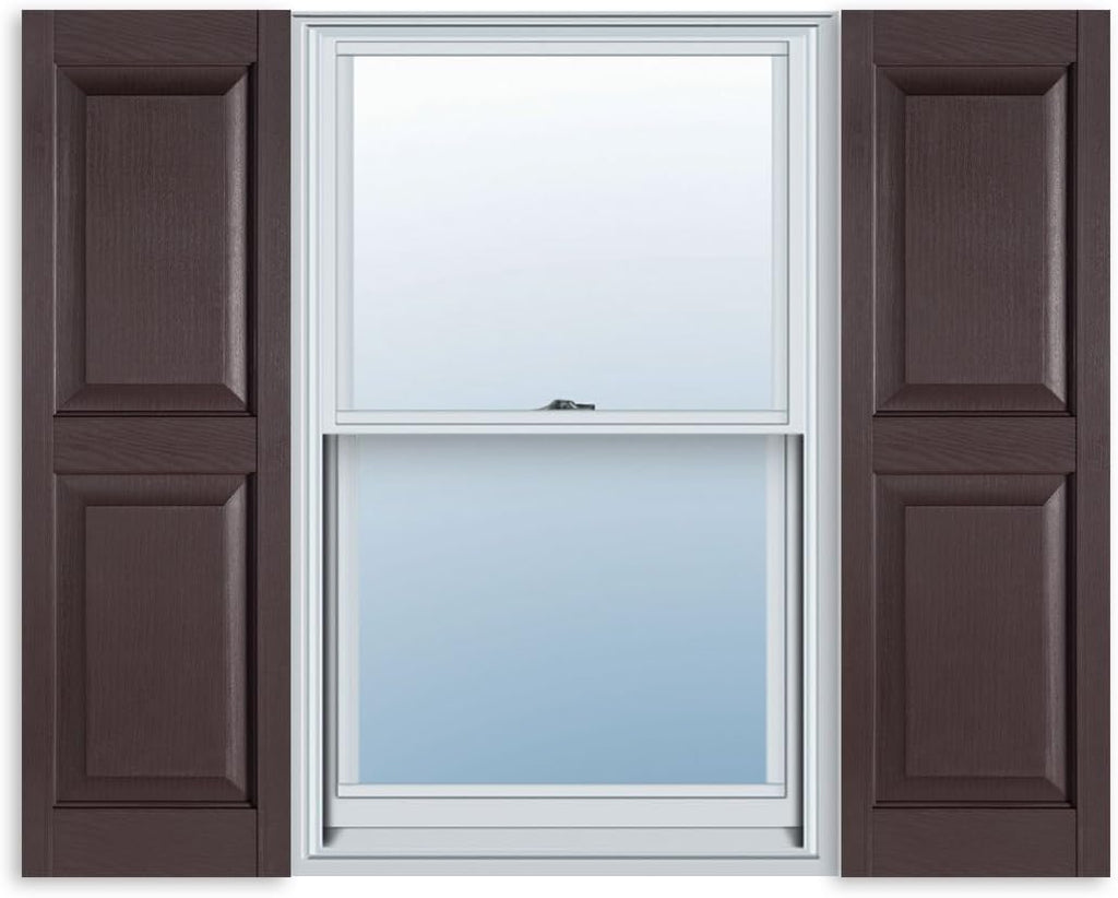 15 Inch x 59 Inch Raised Panel Exterior Vinyl Shutter, Bedford Blue (Pair) Pack of 2 G611