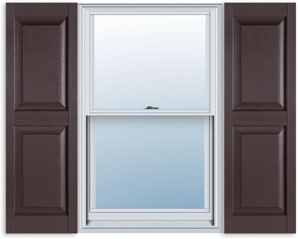 15 Inch x 59 Inch Raised Panel Exterior Vinyl Shutter, Bedford Blue (Pair) Pack of 2 G611
