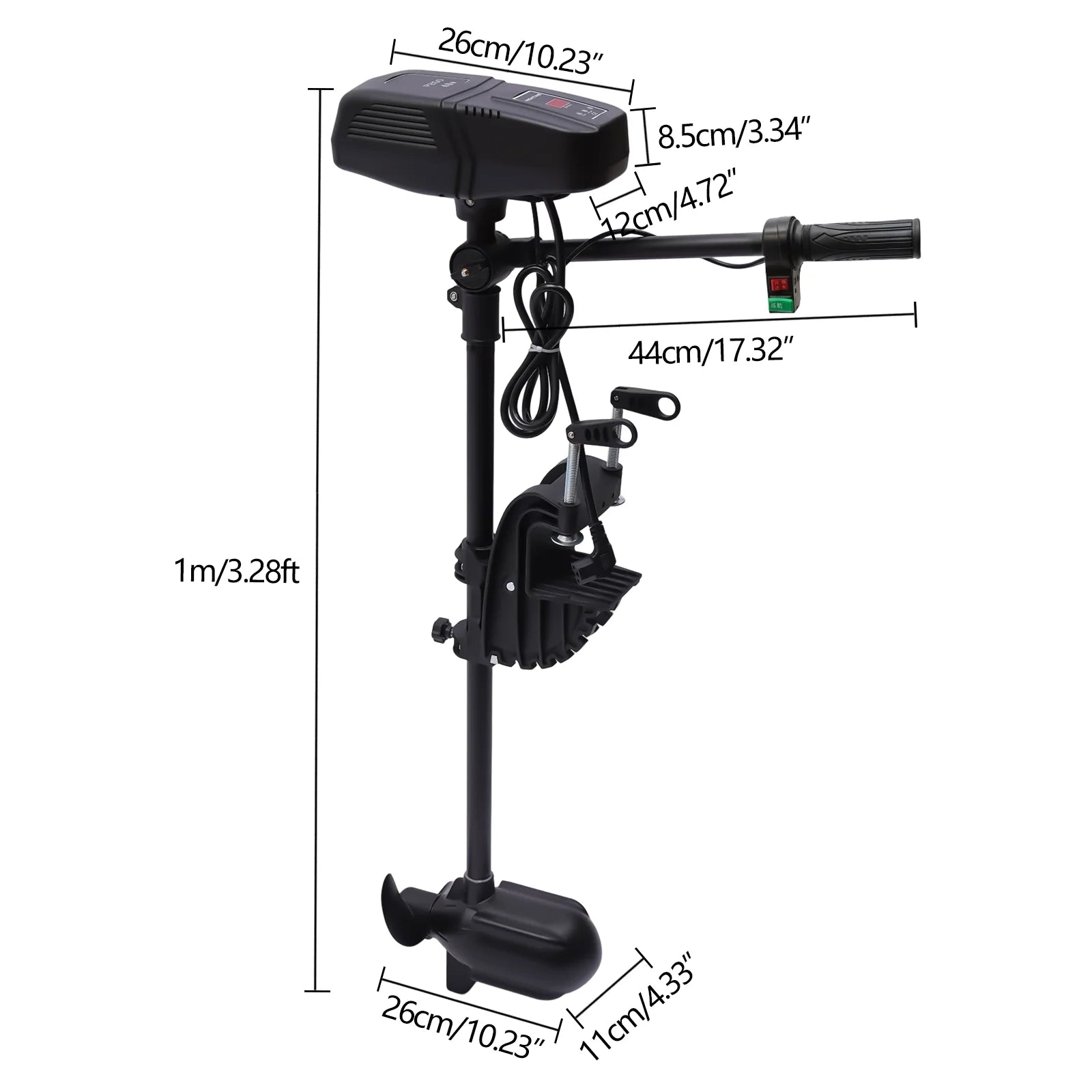 48V 1400W Electric Trolling Motor Outboard Motor Fishing Boat Engine LED Display 360° Rotatable Brushless Motor 2300RPM J640344