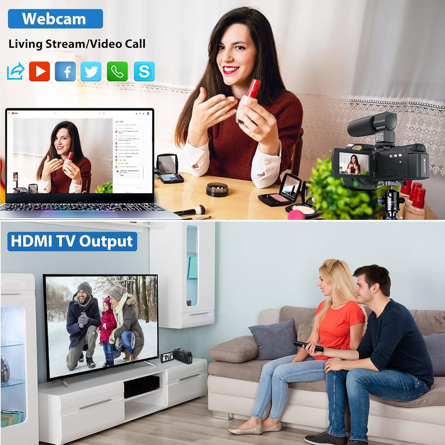 4K 48MP WiFi Vlogging Camera with Touch Screen IR Night Vision K8613