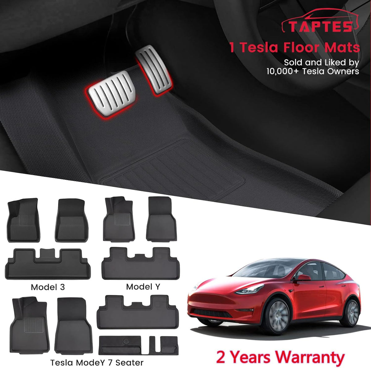 7 Seater Waterproof Floor Mats for Tesla Model Y Q2287