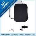 Black White Collapsible Disc Background Stand Clip W28100
