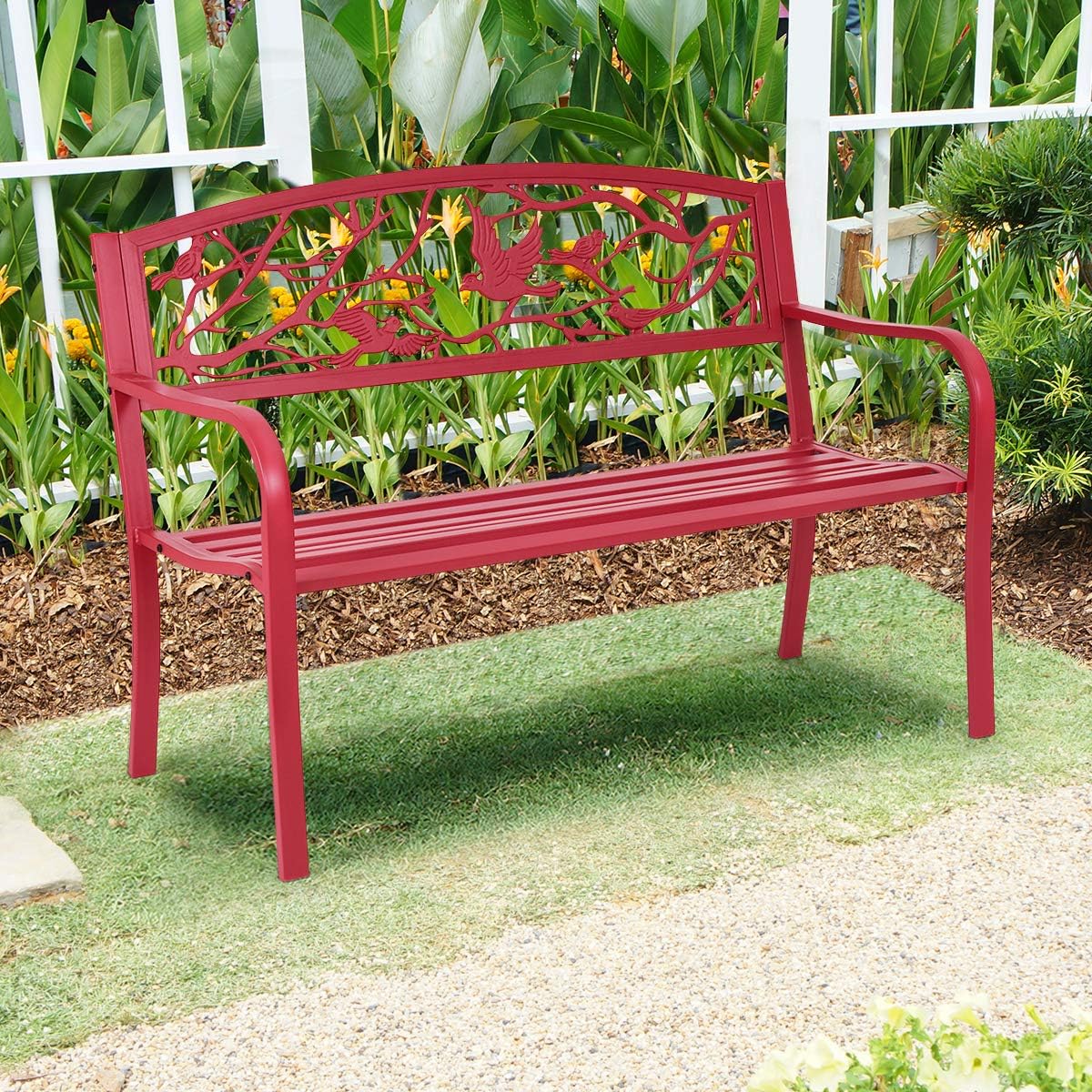 Red Cast Iron Porch Chair A160