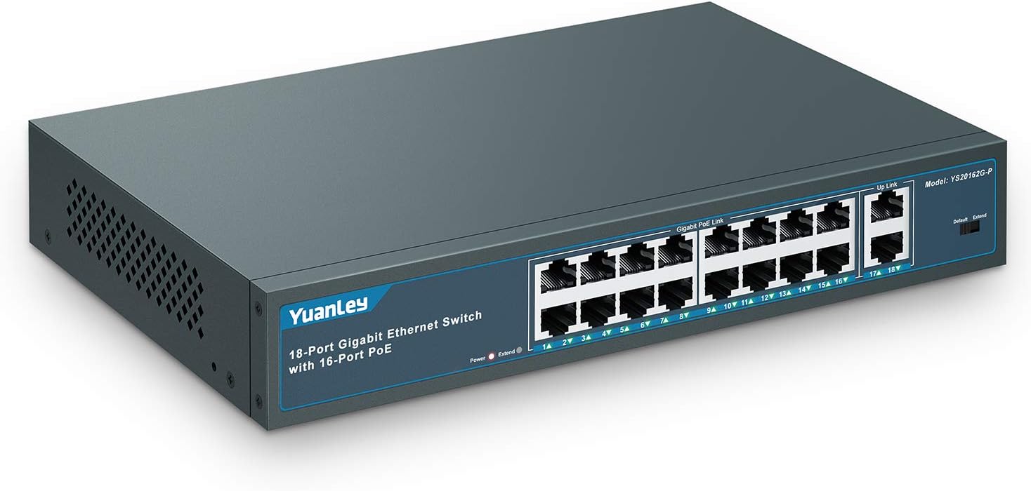8 Port Gigabit PoE Switch, 120W, Metal, Pack of 2 H847945