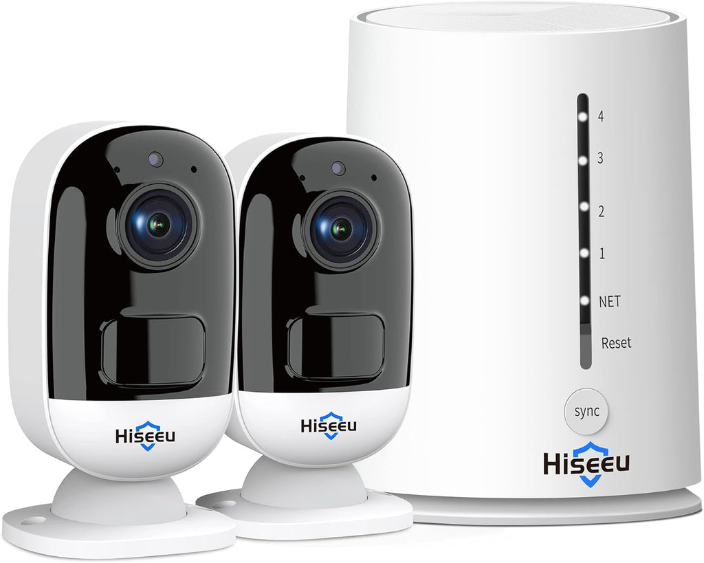 2k Outdoor Security Camera System, 2-Cam Wire-Free, 4 Channel, Night Vision C9358