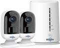 2k Outdoor Security Camera System, 2-Cam Wire-Free, 4 Channel, Night Vision C9358