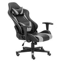 Black/Gray Leather High Back Racing Game Chair H726