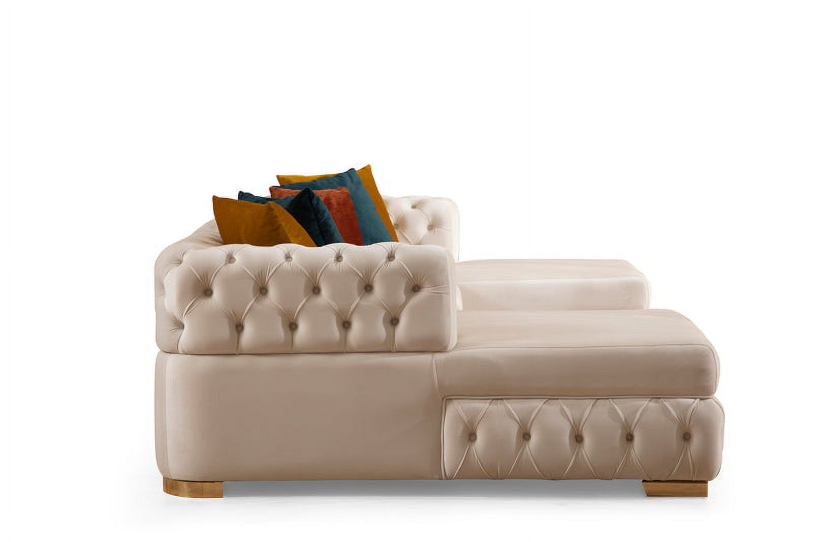 Ivory Velvet Double Chaise Sectional D507499