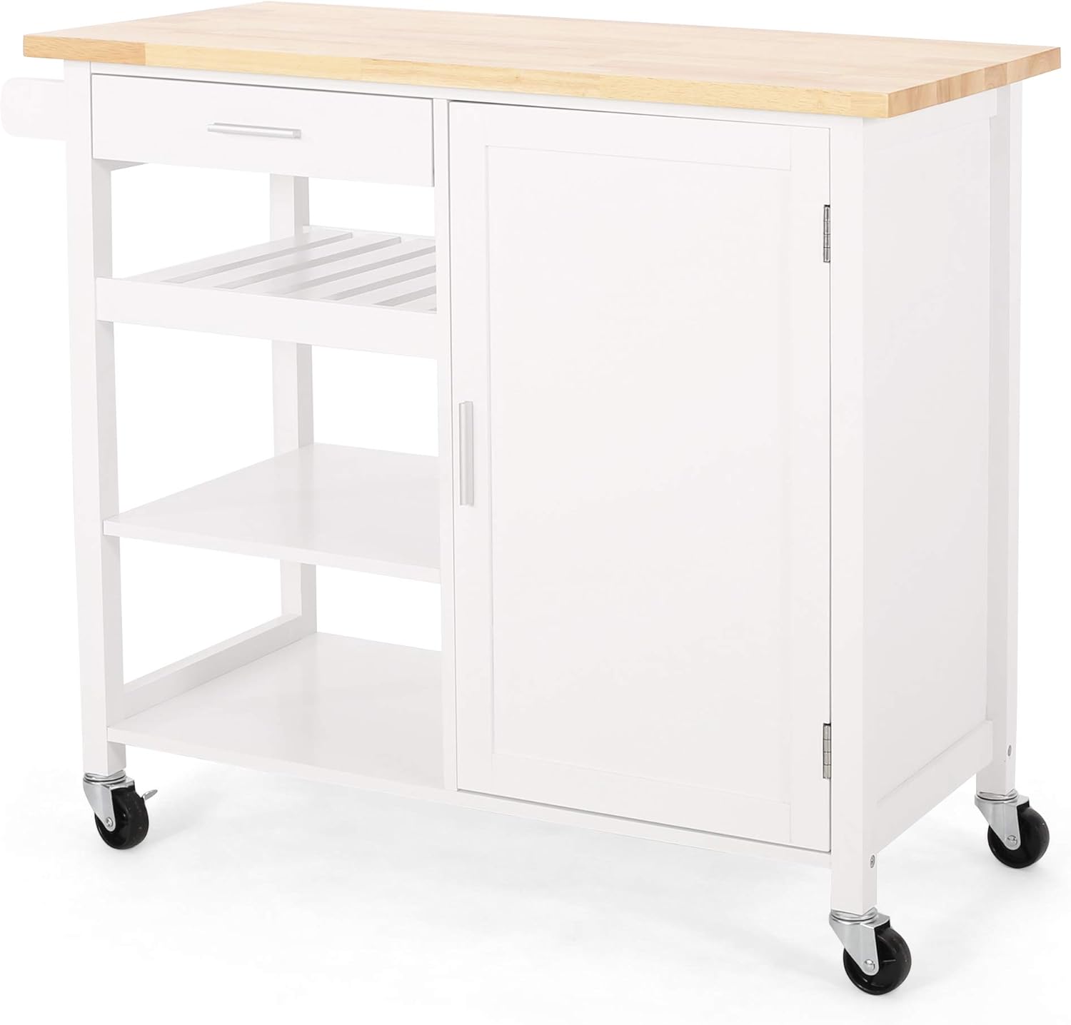 Natural Gray Kitchen Cart with Wheels J708262