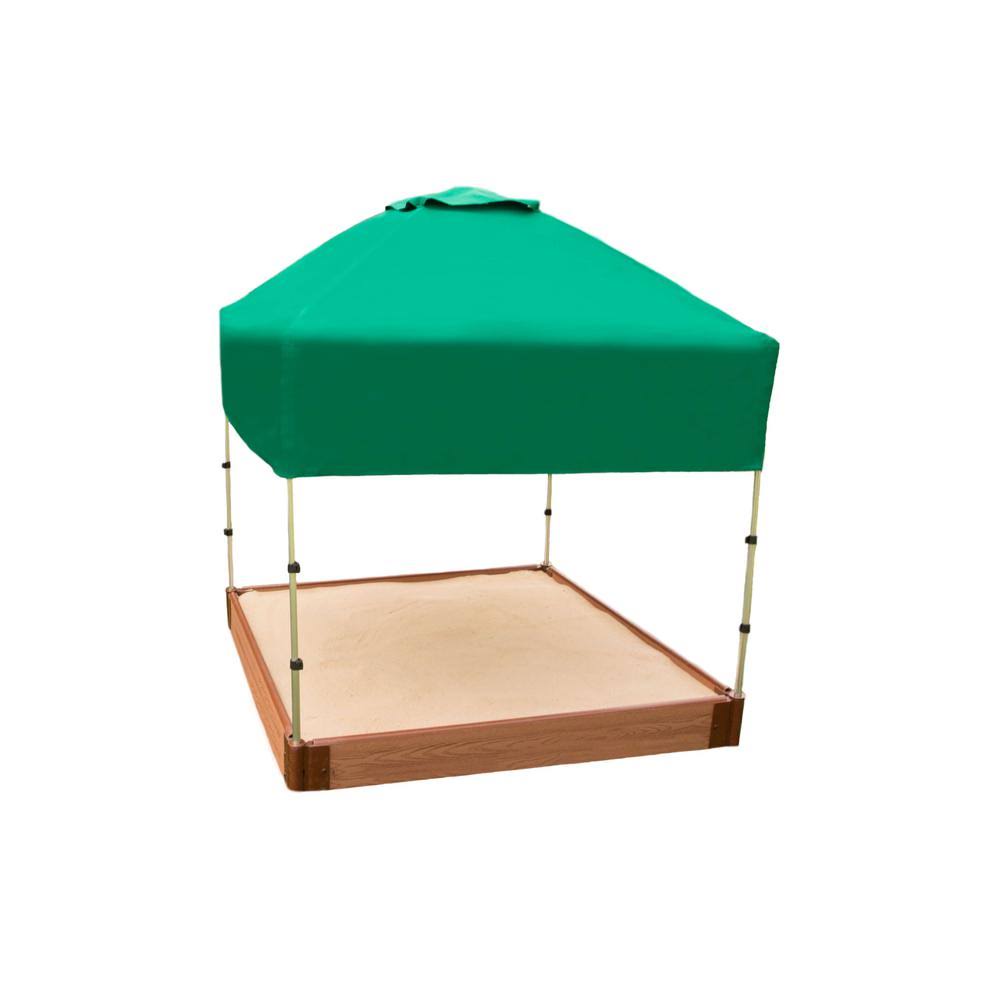 Composite Square Sandbox Kit with Telescoping Canopy Q1871