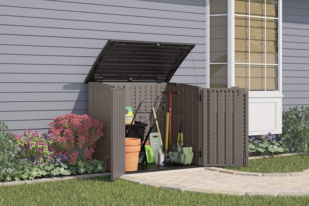 Natural Wood-Like Resin Horizontal Storage Shed K484996