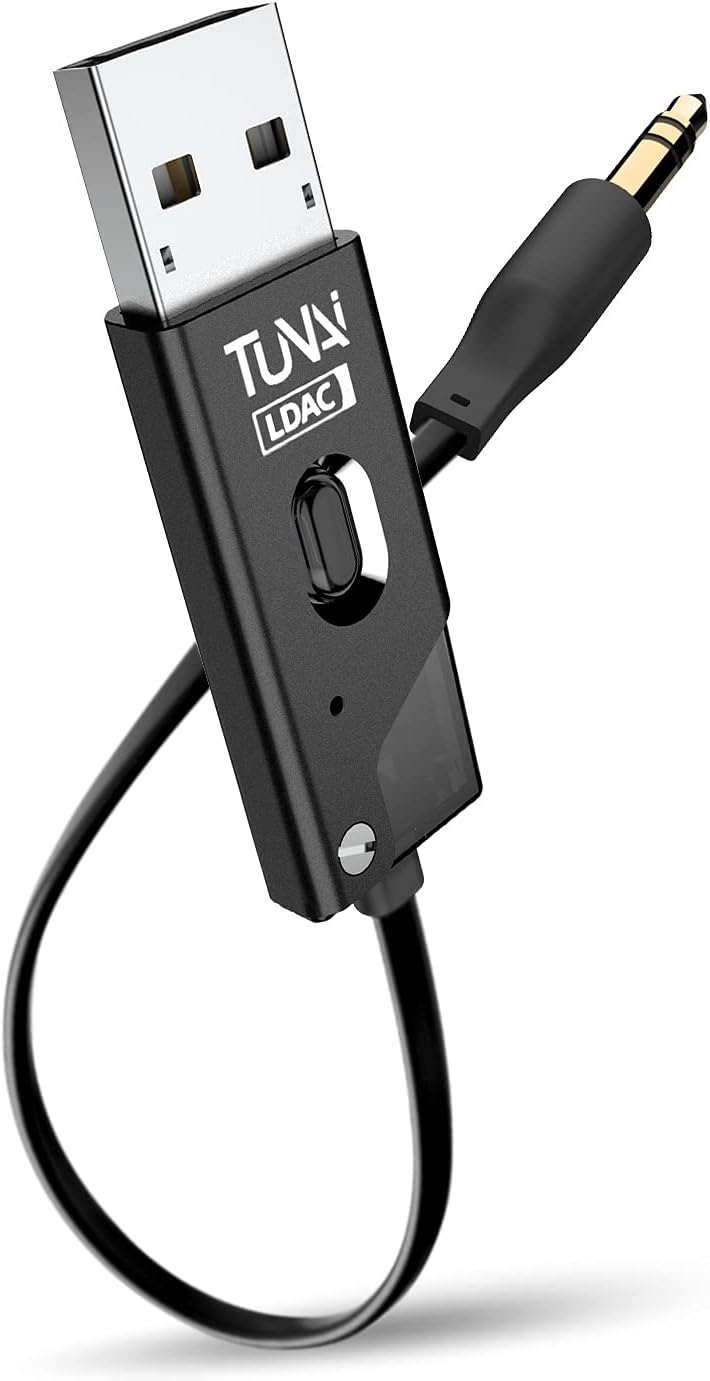Black Bluetooth 5.0 Receiver with USB DAC 3.5mm AUX, Pack of 2 B669