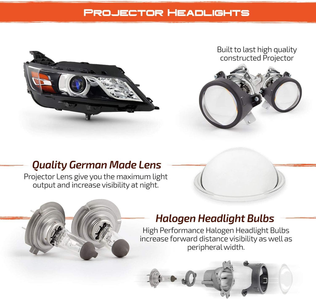 Projector Black Headlight Passenger Right S106