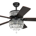 Black Crystal Ceiling Fan with Remote P140