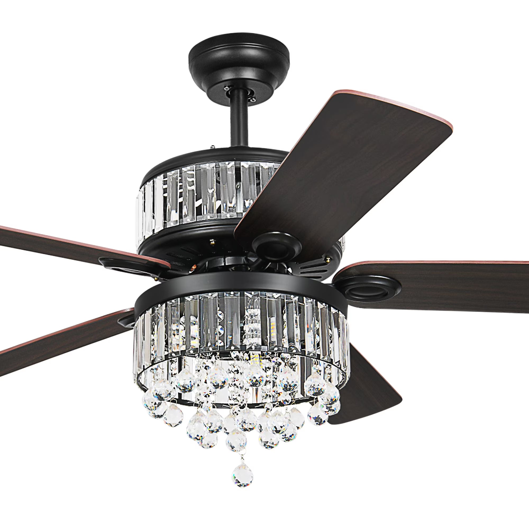 Black Crystal Ceiling Fan with Remote P140