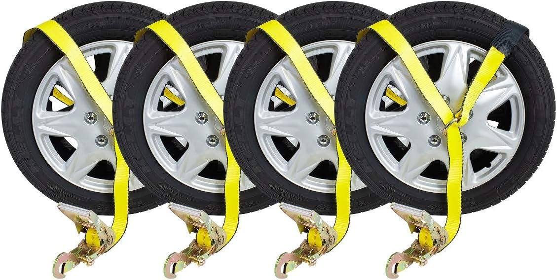 2 Chain Ratchets & Lasso Straps Tow Truck Wrecker Car Hauler Wheel Lift D91162