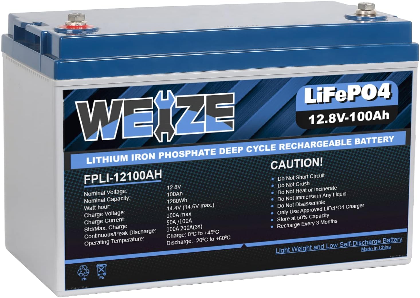 12V 50Ah LiFePO4 Lithium Battery with Smart BMS T198144
