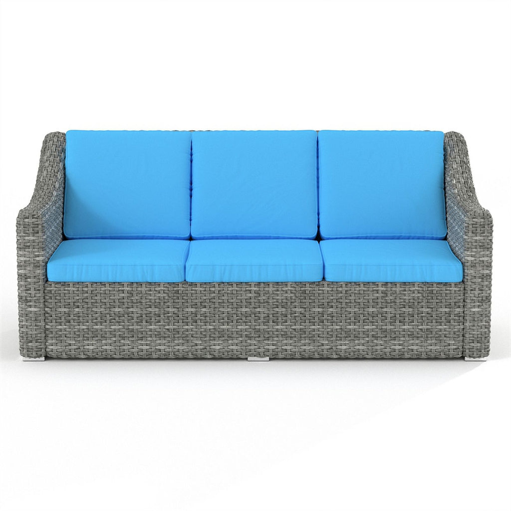 Teal Cast Iron Outdoor Wicker Sofa T765