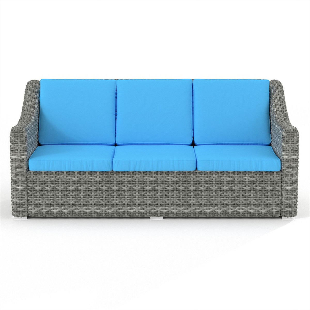 Teal Cast Iron Outdoor Wicker Sofa T765
