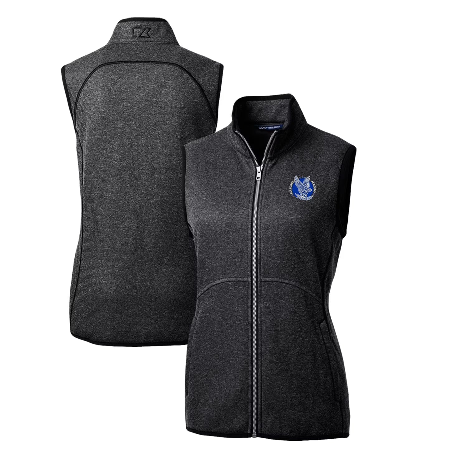 Heather Charcoal Full-Zip Sweater-Knit Vest B760075