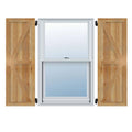 Rough Sawn Western Red Cedar Framed Board-n-Batten Shutters with Z-Bar C14927