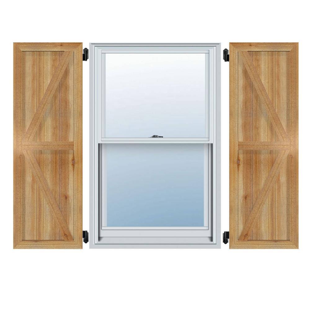 Rough Sawn Western Red Cedar Framed Board-n-Batten Shutters with Z-Bar C14927