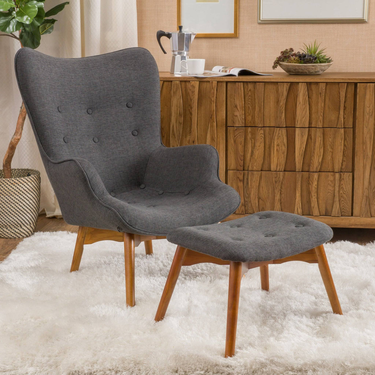 Grey Mid Century Chair Set T1983