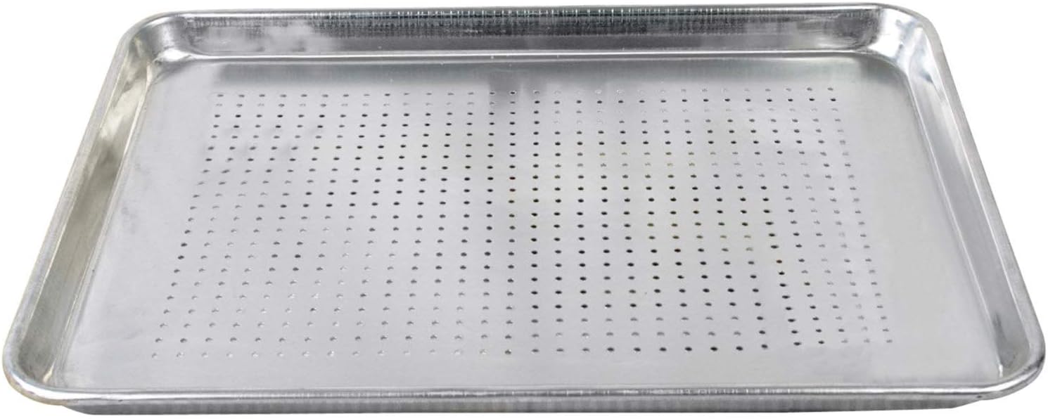 18 x 26 inch Perforated Aluminum Sheet Pan, 19 Gauge, Pack of 2 O440