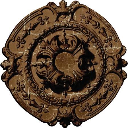 Smokey Topaz Crackle Hand-Painted Ceiling Medallion J319211