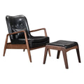 Black Lounge Chair and Ottoman B5051