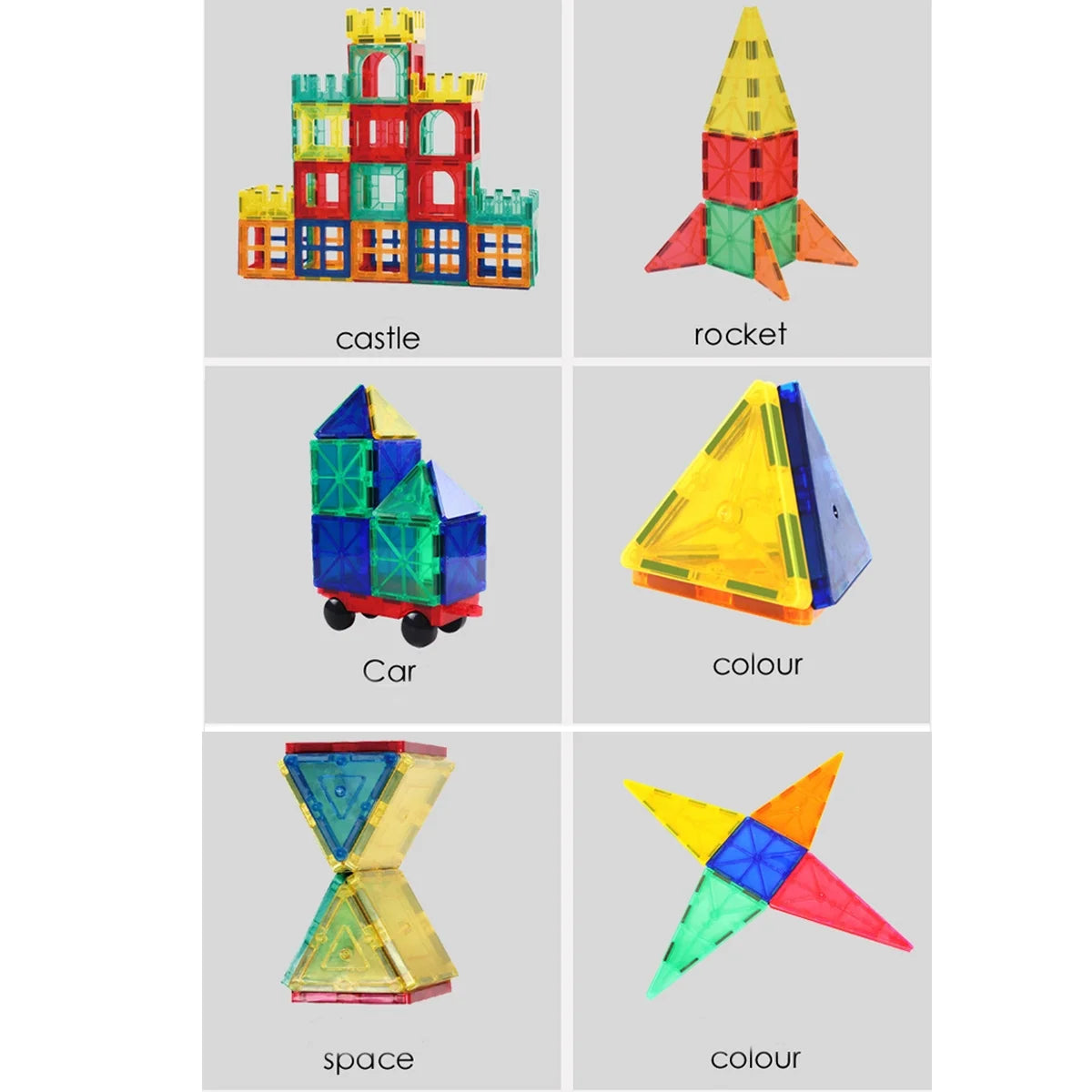 Magnetic Building Blocks Tile Set, 100pc W733500