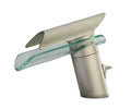 Brushed Nickel Single Handle Lavatory Faucet with Glass Spout Q146269