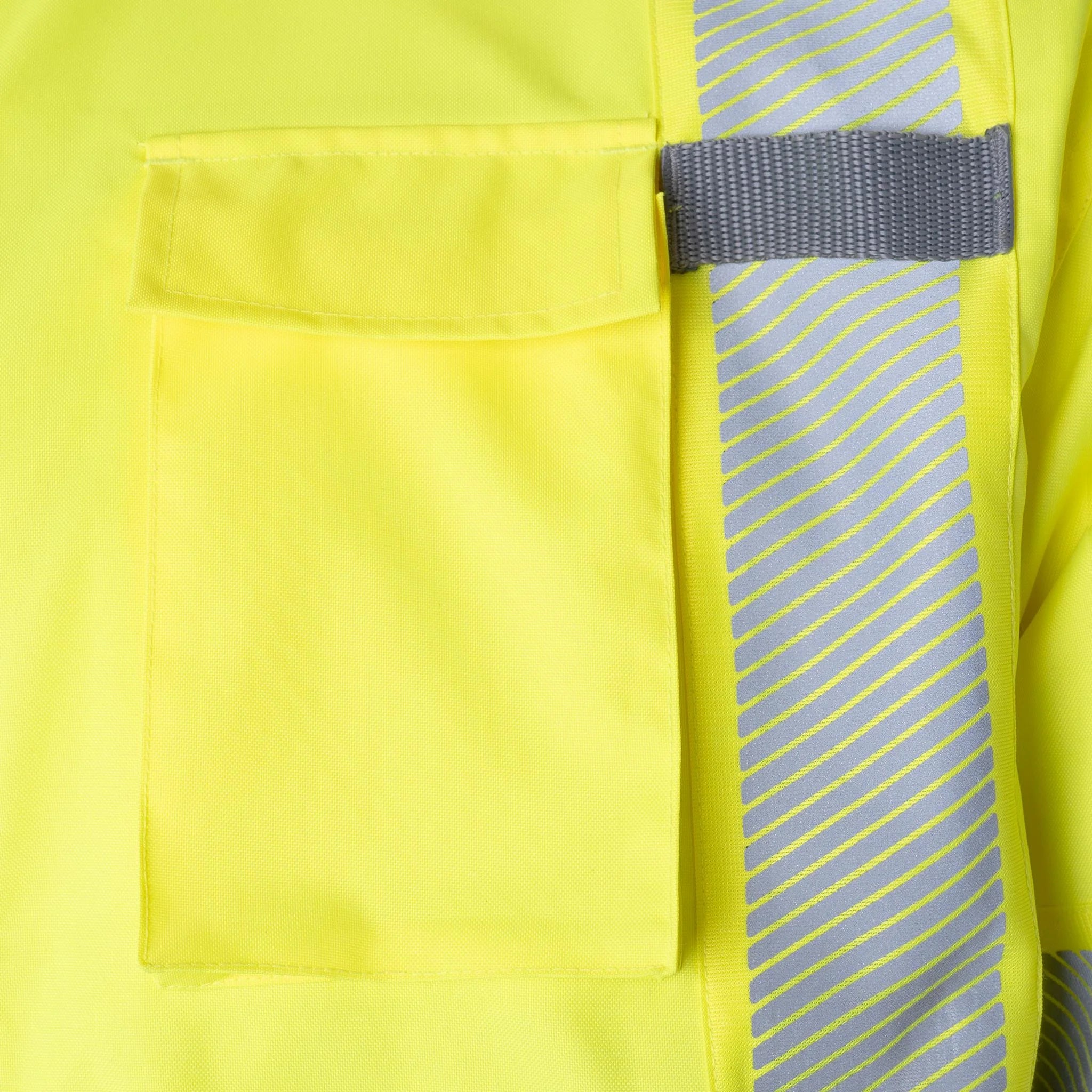 Hi-Vis Safety Jacket with Removable Hood, Yellow, XL F3486