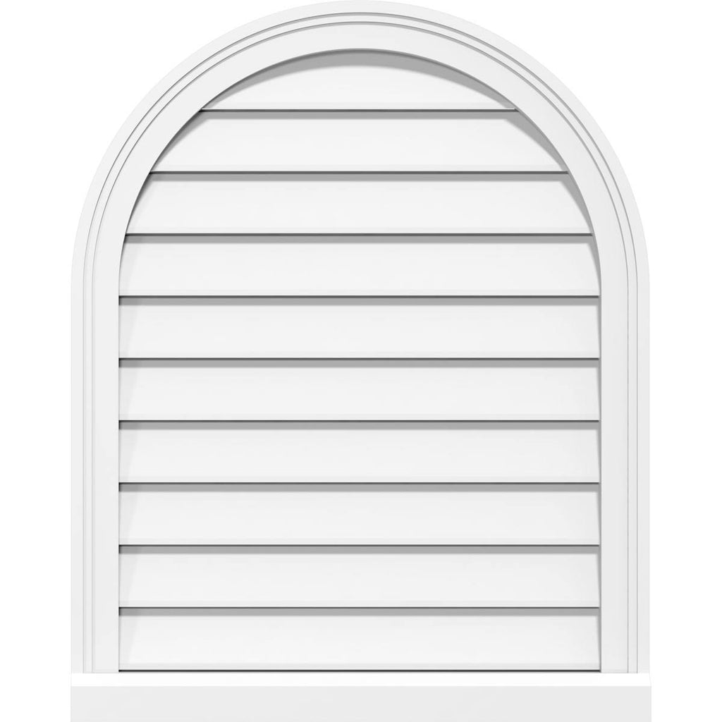 Round Top Surface Mount PVC Gable Vent with Brickmould Z389611