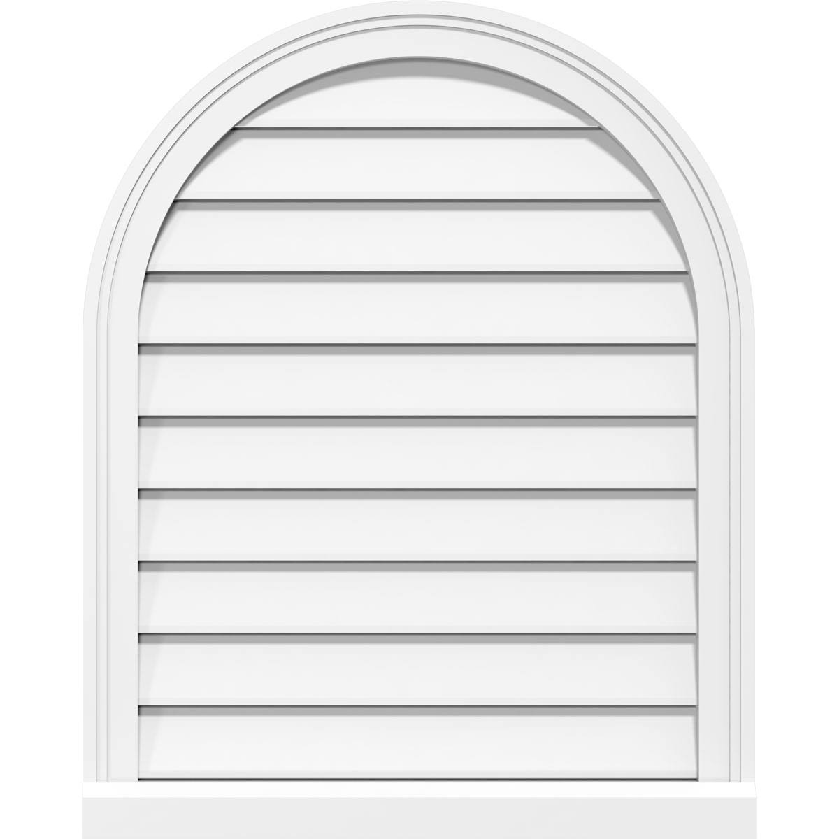 Round Top Surface Mount PVC Gable Vent with Brickmould Z389611