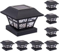 12 Pack Black Solar Powered LED Post Cap Light Y482