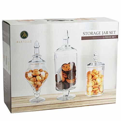Glass Apothecary Jars, Clear, Set of 3 D949669